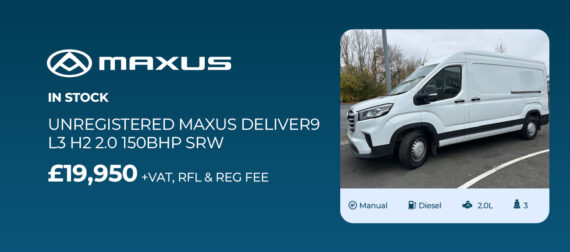 UNREGISTERED Maxus Deliver9 L3 H2 2.0 150BHP SRW – £19,950 +VAT